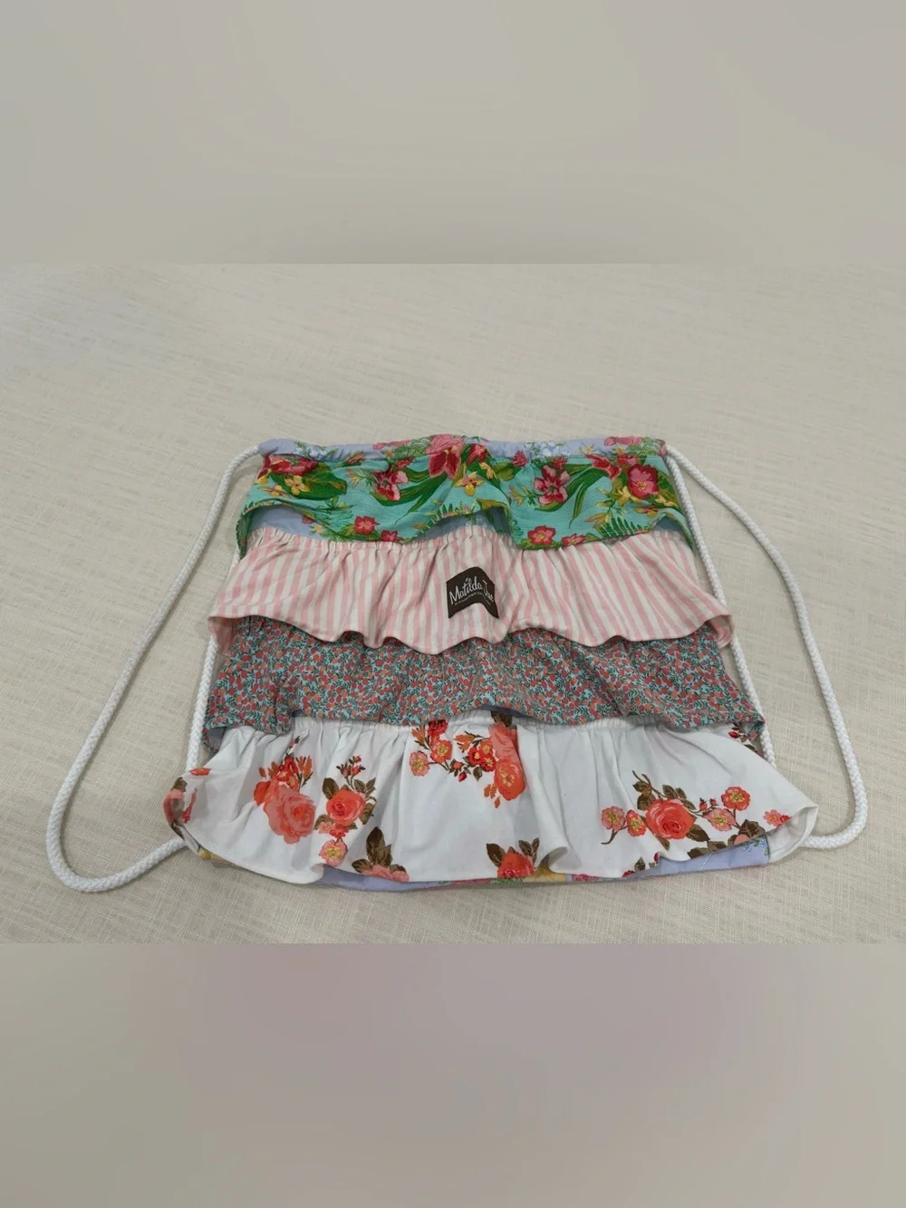 Matilda Jane - Multi-Pattern Floral Ruffle Drawstring Backpack